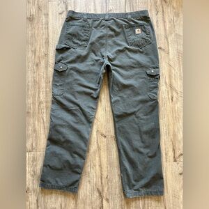 Carhartt Men's Gray/green Cargo Pants workwear work farm country trades pockets